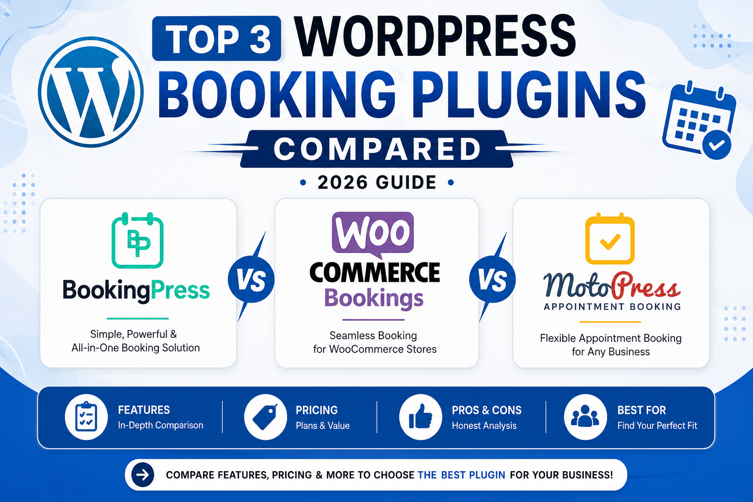 Top 3 WordPress Booking Plugins Compared (2026 Guide)